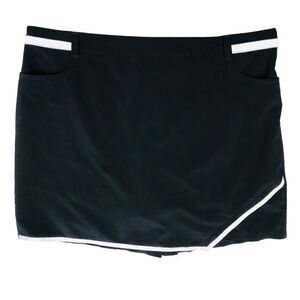NIVO Skirt Skort Golf Tennis Black White Back Pleated Pockets Sz 14